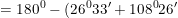 \small =180^0-(26^033'+108^026')=45^01'